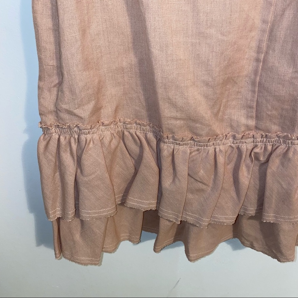 NWT $200 IRO S19 Musk Linen Side Zip Tiered Ruffled A-Line Skirt FR38 - Picture 9 of 11